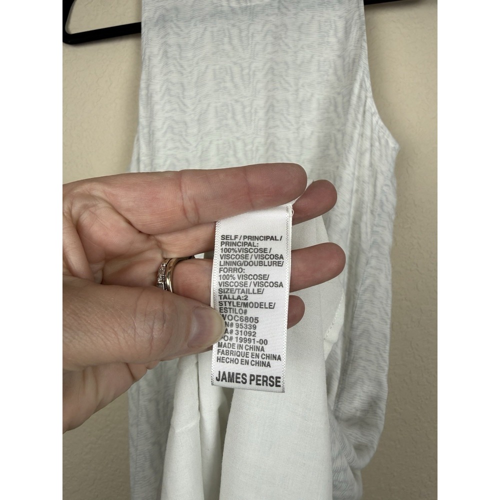 James Perse White and Grey Lined Tank Dress Quiet Luxury Minimalist Sz M - Picture 6 of 10